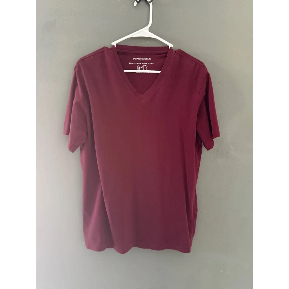 Banana Republic Mens T-Shirt Bundle Luxe Touch Crew & Eco Premium V-Neck L M